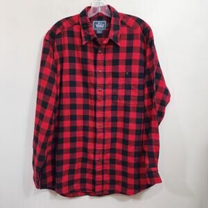 Woolrich red & black buffalo check traditional flannel shirt men's size large